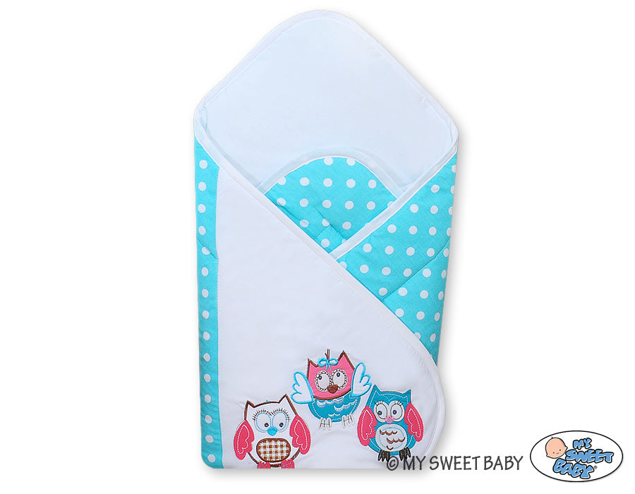 Baby nest, babynestje, extra versteviging & comfort – Owls Bigi Zibi & Adele turquoise