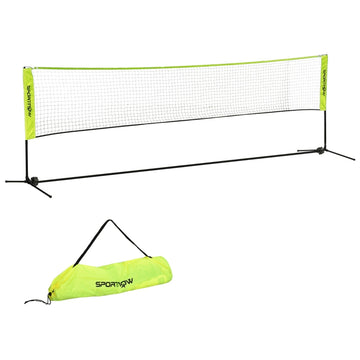 Draagbaar badmintonnet met standaard | Kleur: Groen | Afmetingen: 103x420x107-155 cm