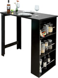 keukeneettafel - bartafel salontafel met opbergrek op 3 niveaus