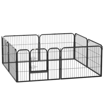 Hondenren voor kleine honden - 8 panelen | Kleur: Zwart