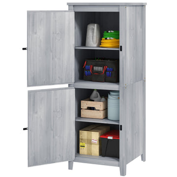 Weerbestendige tuinkast - Tuingereedschap opbergen | Kleur: Grijs | Afmetingen: 60x60x160 cm