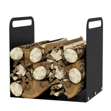 Zwart haardhoutrek voor open haard | Kleur: Zwart | Afmetingen: 30x36.5x36 cm