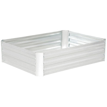 Verhoogde stalen plantenbak - Tuinbed | Kleur: Zilver | Afmetingen: 90x120x30 cm