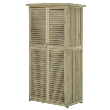 Houten tuinschuur voor gereedschap | Kleur: Grijs | Afmetingen: 46.5x87x160 cm