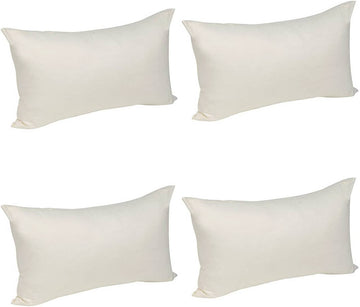 Set van 4 katoenen kussenhoezen met rits | Crème | 30x50 cm