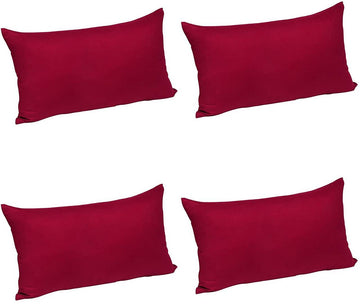 4-delige kussenhoezen 100% katoen met rits | Bordeaux | 30x50 cm