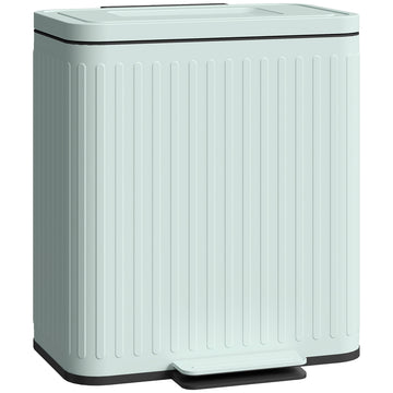 Pedaalemmer 2 x 20 L | Afvalscheiding | Kleur: Groen | Afmetingen: 36,5x45,5x51 cm