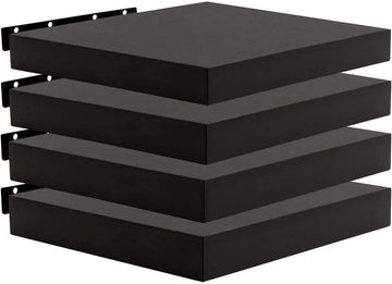 4-delige wandplankenset zwevende wandplanken | Zwart | 30x22.9x3.8 cm