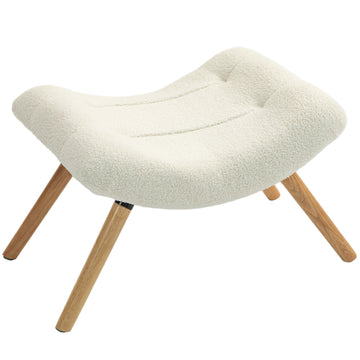 Fleece voetbankje - Voetensteun en kruk | Kleur: Wit | Afmetingen: 45x60.5x38 cm