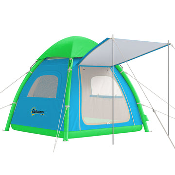 Opblaasbare campingtent voor 3 personen | Kleur: Hellblauw | Afmetingen: 220x220x200 cm