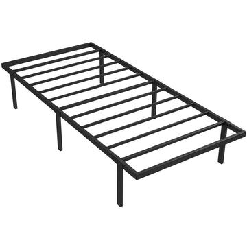 Metalen bed 90x200 cm met opbergruimte | Kleur: Zwart | Afmetingen: 91x200.5x35.5 cm