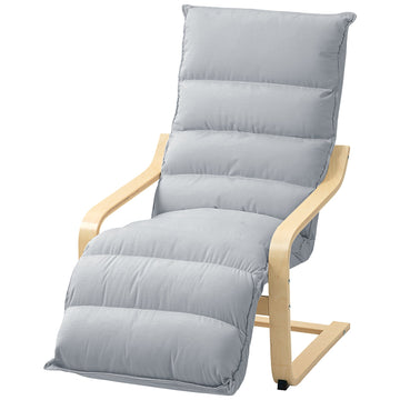 Loungefauteuil met verstelbare voetensteun | Kleur: Grijs | Afmetingen: 67x93-114x105 cm