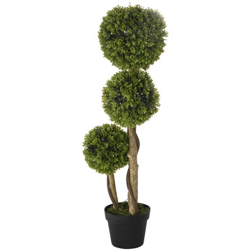 Kunstmatige buxusplant in pot - 90 cm | Kleur: Lichtgroen