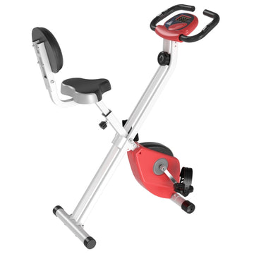 Magnetische X-bike hometrainer met LCD | Kleur: Rood | Afmetingen: 43x97x109 cm