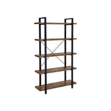 Industriële vintage boekenkast - metalen frame - houten planken - 33,5 x 105 x 177,5 cm