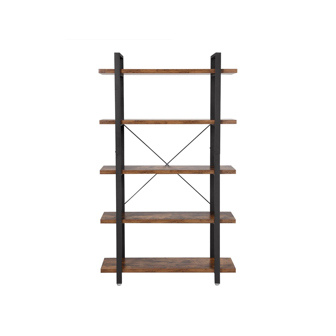 Industriell vintage bokhylla - metallram - trähyllor - 33,5 x 105 x 177,5 cm