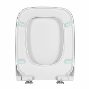 Vierkante toiletbril met softclose en quick release antibacterieel | Wit | 36,7x45,5x5,4 cm