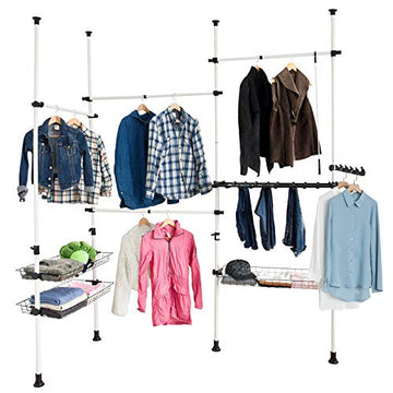 Telescopische Garderobe Organizer - Ophangrail - Kledingrek - Opbergrekken