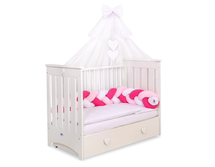 Muggennet, baldakijn, volledige insectenbescherming - wit chiffon - universeel ledikant