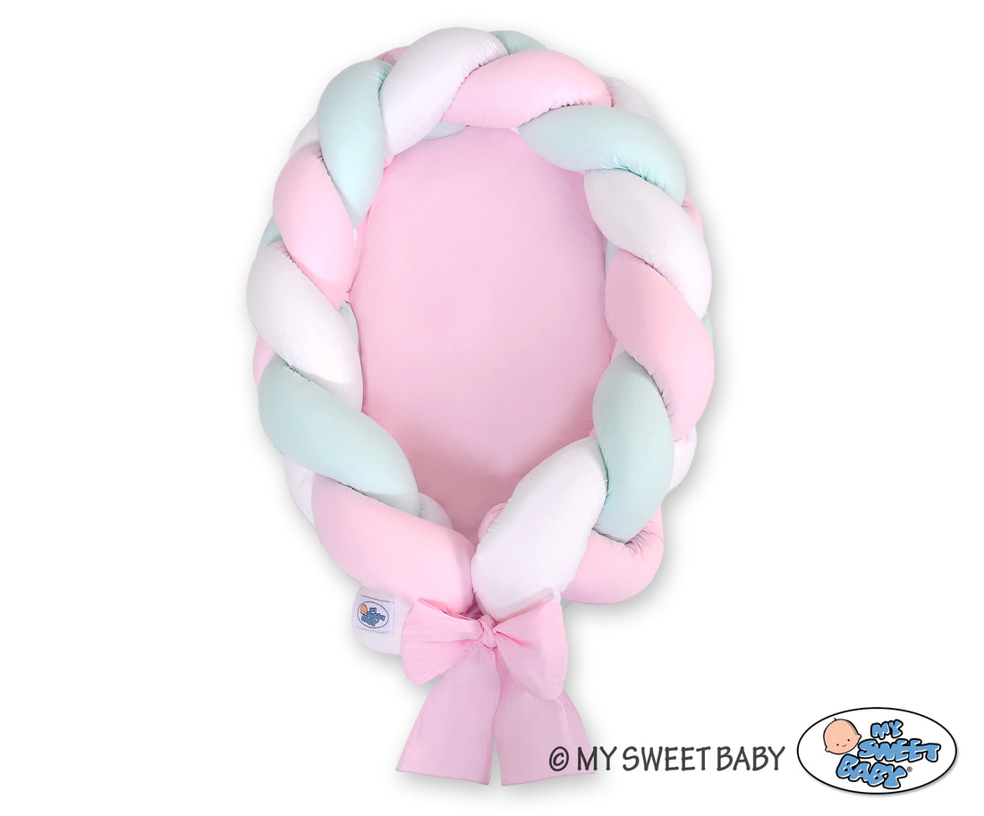 Flätat babynest - babynest - 2-i-1 multifunktionellt, avtagbart och antiallergiskt