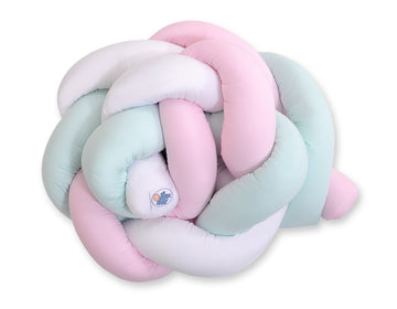 Flätad spjälsängsskydd, knutskydd - 100% bomull - mjukt skydd mot stötar och klämskador