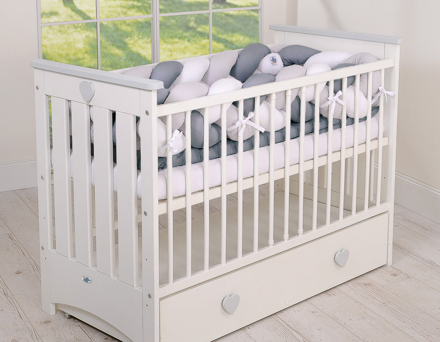 Flätad spjälsängsskydd - sängkantskydd - extra mjuk och bra luftcirkulation