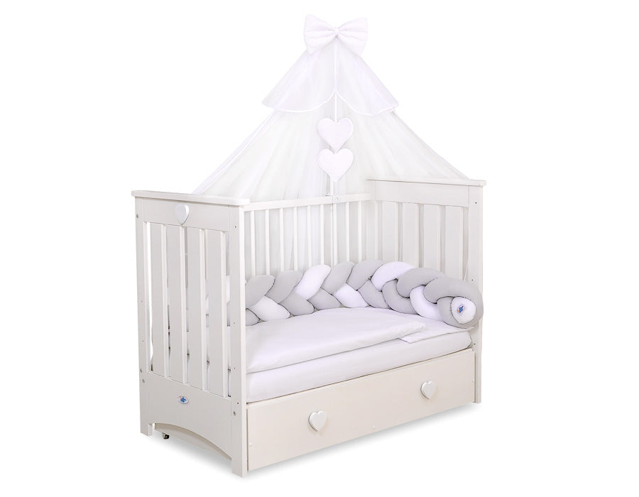 Muggennet, baldakijn, volledige insectenbescherming - wit chiffon - universeel ledikant