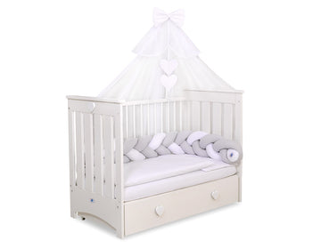 Muggennet, baldakijn, volledige insectenbescherming - wit chiffon - universeel ledikant