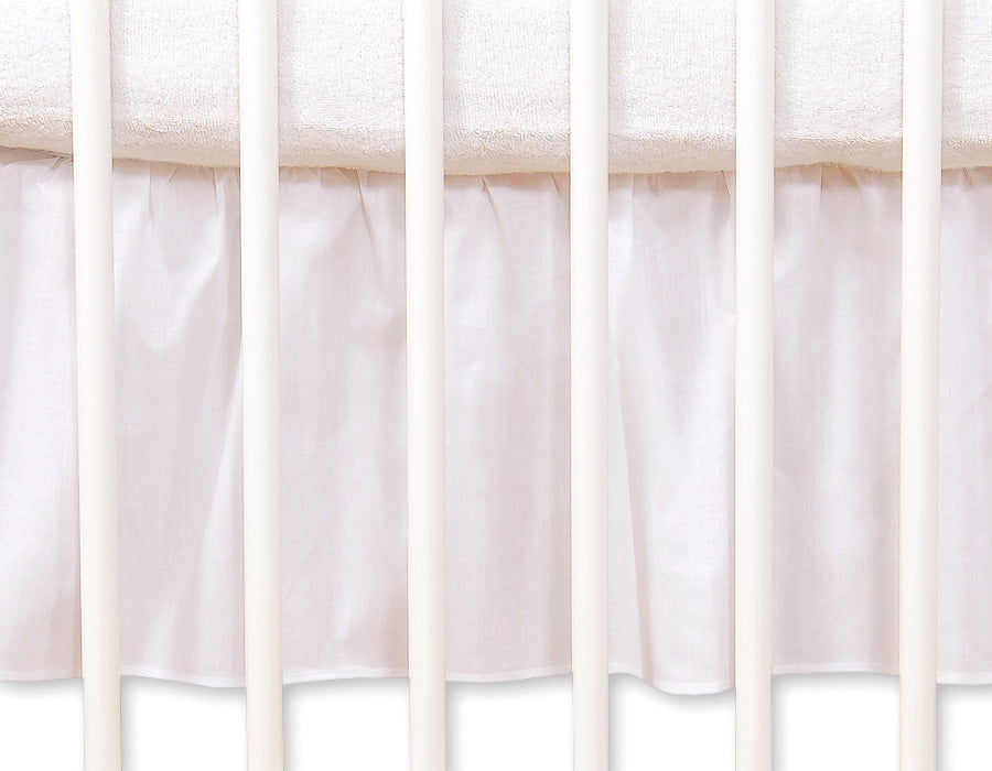 Staubschutz, Bettrock, Schubladenabdeckung – 140 x 70 cm – 100 % Baumwolle – Weiß mit hängenden Herzen