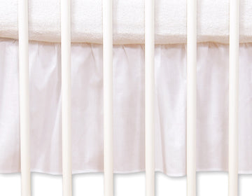 Staubschutz, Bettrock, Schubladenabdeckung – 140 x 70 cm – 100 % Baumwolle – Weiß mit hängenden Herzen