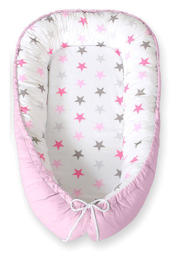 Baby nest, cocoon, verstelbaar en knus, premium katoen – dubbellaags – BOBONO