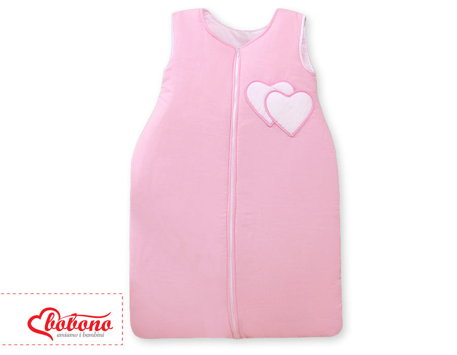 Hängande hjärtan rosa sovsäck - babysovsäck - tre lager bekväm värme