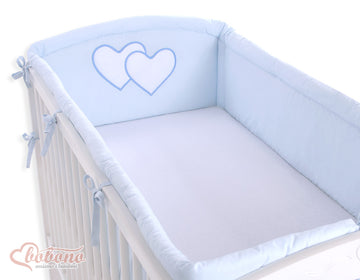 Bumper XXL babysäng - sänggrind - extra mjukt skydd, allergivänlig, blå