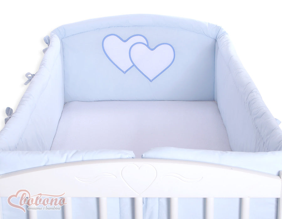 Bumper XXL babysäng - sänggrind - extra mjukt skydd, allergivänlig, blå