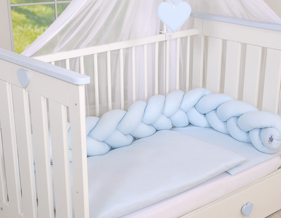 Knutskydd - spjälsängskydd - 100% bomull - flätad - skyddar mot stötar