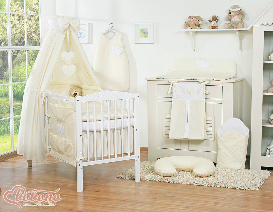 Tygkabinsäng, bomullskabinsäng, skyddar mot ljus och drag - mysig atmosfär för spjälsäng och LED-lampa