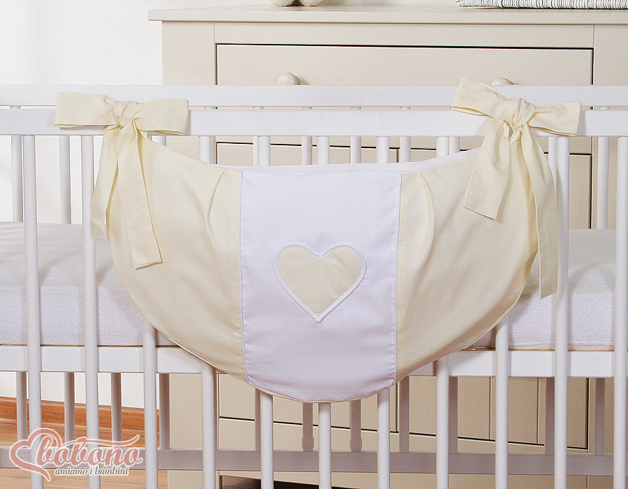 Hängande leksakspåse - Förvaringspåse - Rymlig och tvättbar, 100 % bomull med hjärtmönster