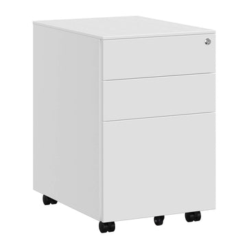 Afsluitbare archiefkast met hangmappenlade, 3 laden, voorgemonteerd, wit (52 x 39 x 60 cm)