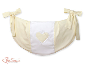 Hängande leksakspåse - Förvaringspåse - Rymlig och tvättbar, 100 % bomull med hjärtmönster