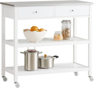 Kitchen Storage Serveerwagen - Kar met RVS Werkblad - B100 x D45 x H92cm