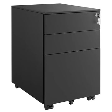 Stalen archiefkast op wielen met 3 laden, afsluitbaar, 52 x 39 x 60 cm