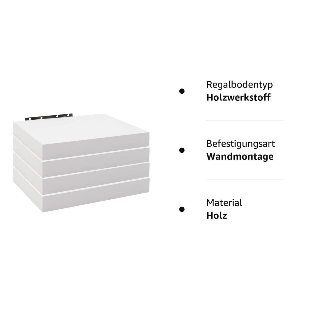 4-deligt set vägghyllor MDF svävande | Vit | 25x22,9x3,8 cm