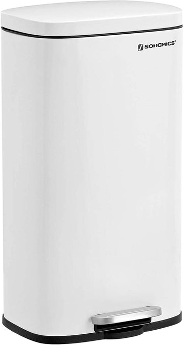 Pedaalemmer 30 l met binnenemmer, softclose, wit, 35 x 23,8 x 63 cm