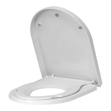 Toiletbril met kinderzitje en softclose voor D-vorm | Wit