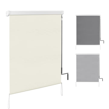 Verticale balkonzonwering met handzwengel | Beige | 100x140 cm