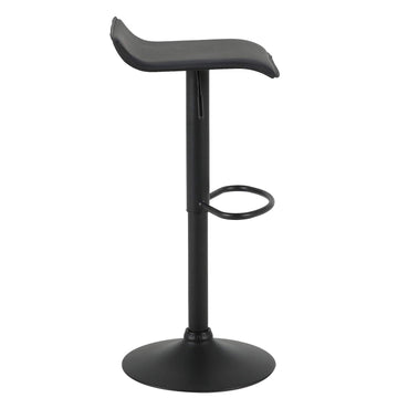 2-delige verstelbare barhockers van kunstleer | Zwart | 38,5x39x62-84 cm