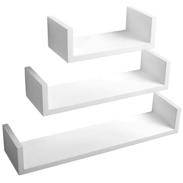U-vormige wandplank set van 3 | 30/45/60x10,5x15 cm