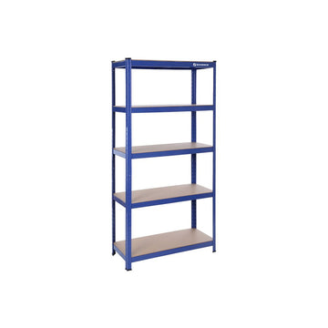 Metalen opbergrek met 5 verstelbare planken - staal/MDF - blauw - 160 x 80 x 40 cm