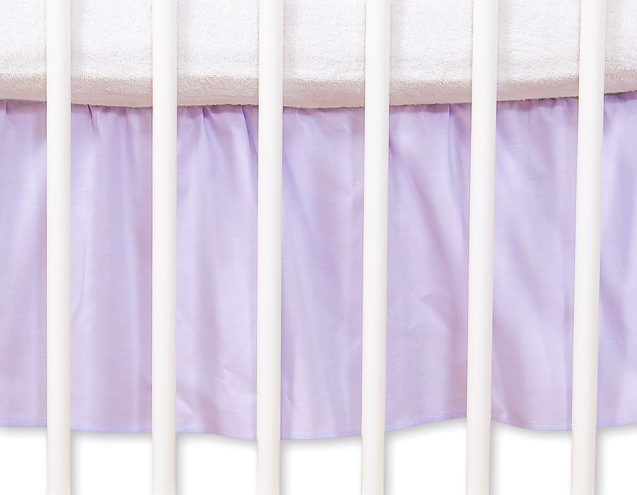 Stofrand babybedje - maskerende volant - nette uitstraling - 140x70 cm - lila hartjes