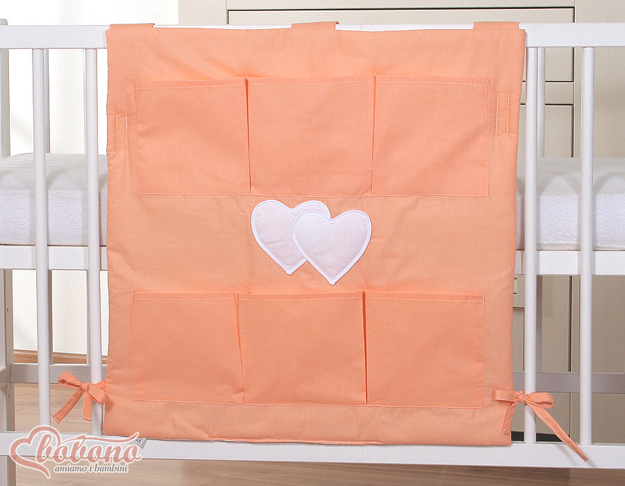 Hängande hjärtan babysängorganisatör - multifunktionell förvaringshängmatta - 6 rymliga fickor